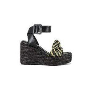 Equitare Yuma Wedged Sandal in Black & Green